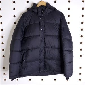 Black oversized puffer jacket